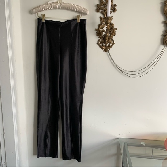 H&M BLACK SATIN FLARE PANTS - Picture 2 of 10